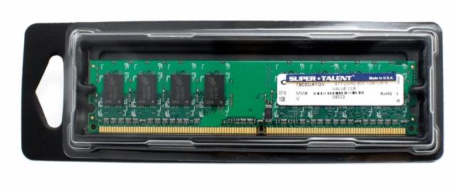 T800UA1GV Super Talent 1GB PC2-6400 DDR2-800MHz non-ECC Unbuffered CL5 240-Pin DIMM Single Rank Memory Module