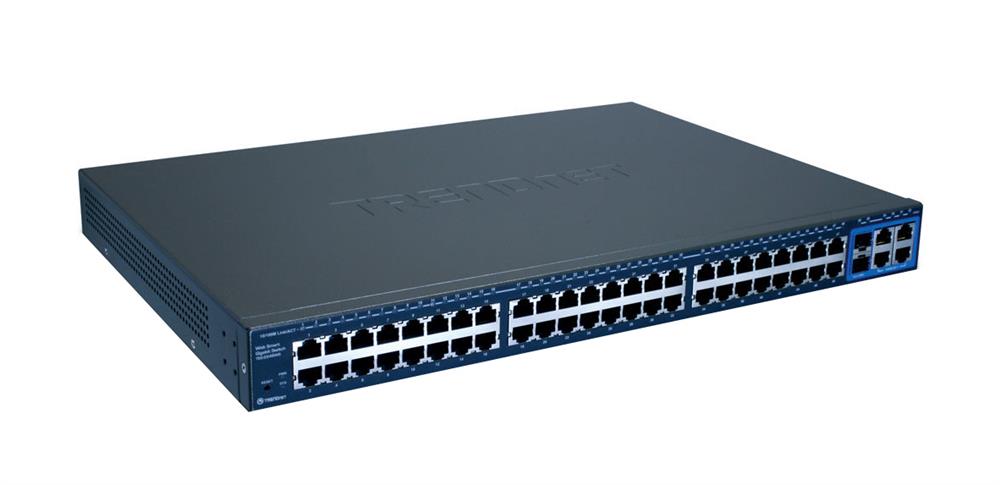 TEG-2248WS TRENDnet 48-Ports 10/100Mbps Web Smart Switch 2 x SFP (mini-GBIC) Shared 48 x 10/100Base-TX LAN 4 x 10/100/1000Base-T LAN (Refurbished)