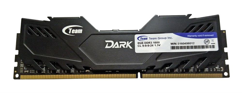 TLD38G1600HC9BK Team 8GB PC3-12800 DDR3-1600MHz non-ECC Unbuffered CL9 (9-9-9-24) 240-Pin DIMM Memory Module 