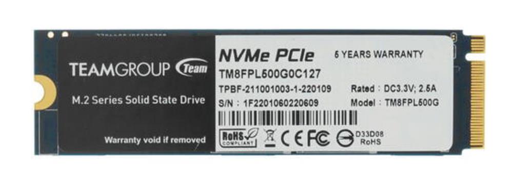 TM8FPL500G0C127 TM8FPL500G0C127 Team Group 500GB PCI Express NVMe x4 M.2 2280 SSD