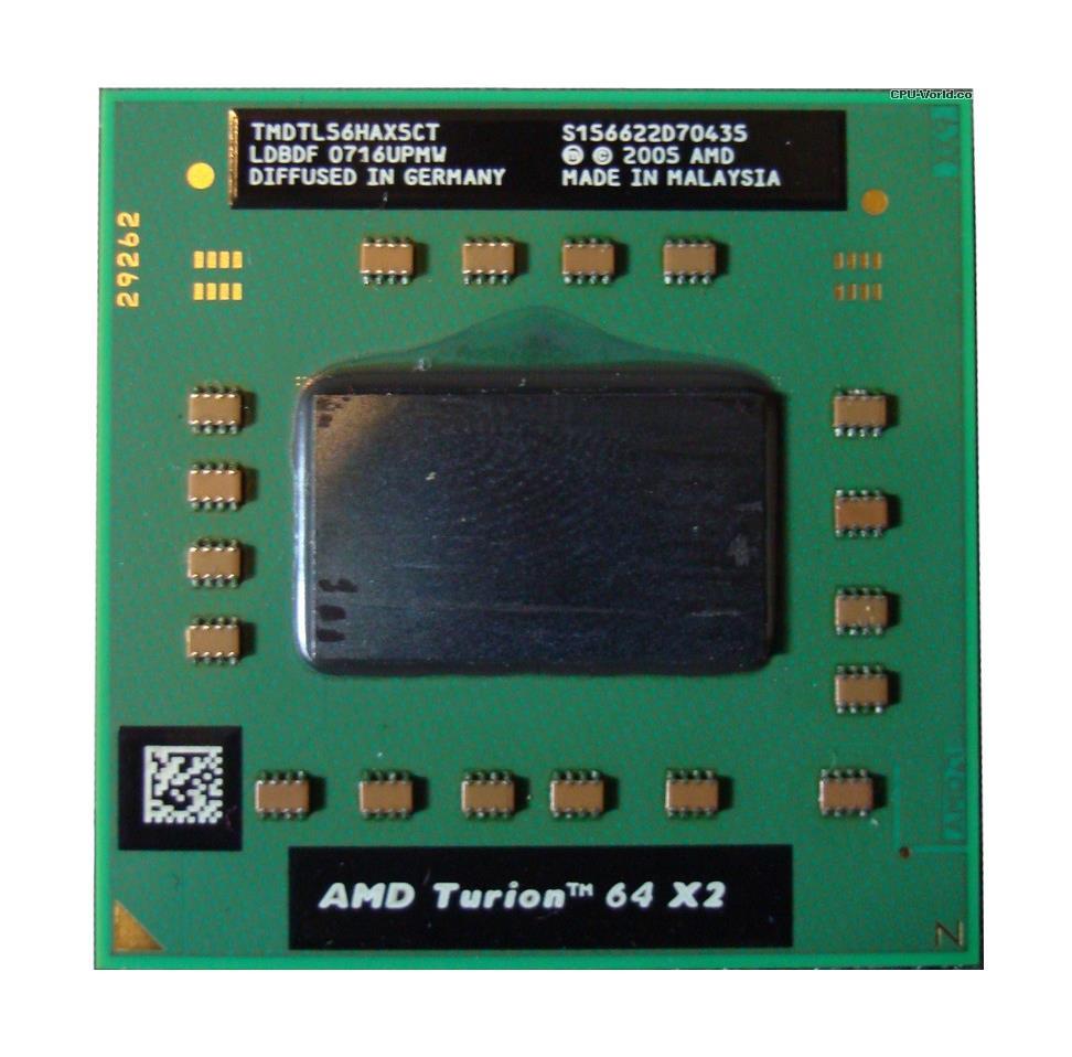 TMDTL56CTWOF AMD Turion 64 X2 TL-56 Dual Core 1.80GHz 1MB L2 Cache Socket S1 Mobile Processor