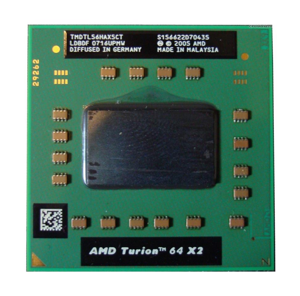 TMDTL56HAX5DME AMD Turion 64 X2 TL-56 Dual-Core 1.80GHz 1MB L2 Cache Socket S1 Mobile Processor