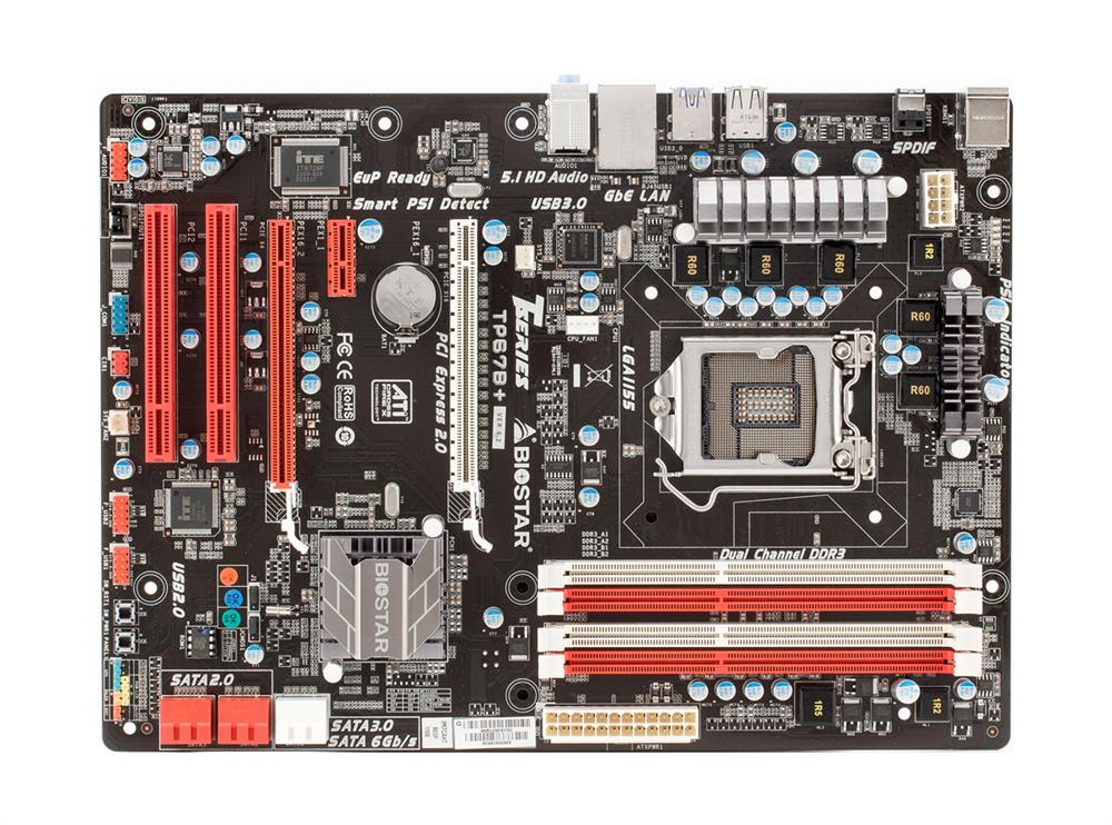 TP67B+ Biostar Socket LGA 1151 Intel P67 Chipset Core i7 / i5 / i3 Processors Support DDR3 4x DIMM 4x SATA 3.0Gb/s ATX Motherboard (Refurbished)