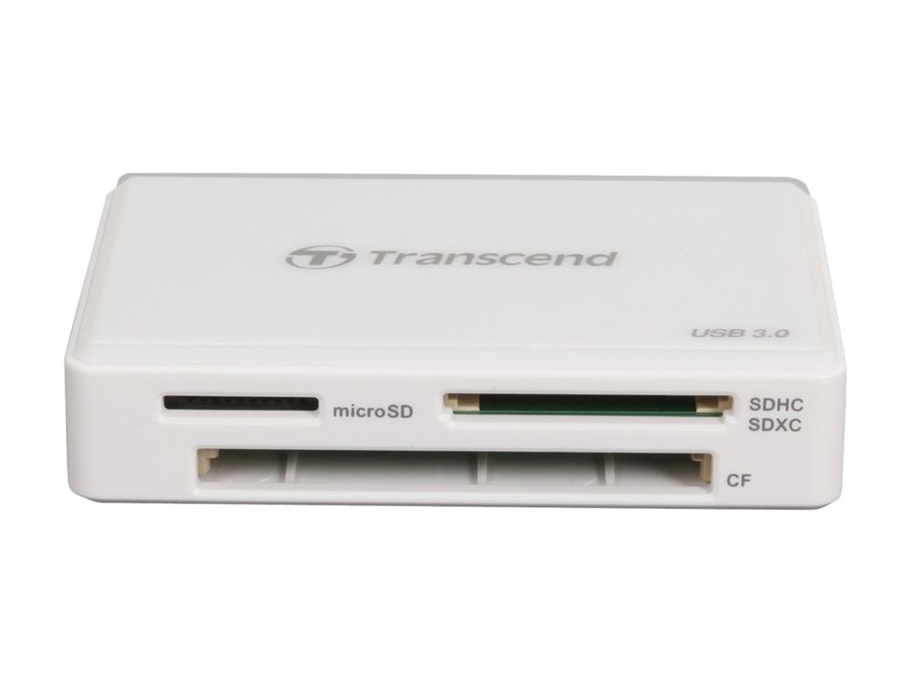 TS-RDF8W Transcend RDF8 USB 3.0 Flash Card Reader Secure Digital Extended Capacity (SDXC), Secure Digital High Capacity (SDHC), CompactFlash (CF) Card, Secure Digital (SD) Card, MicroSD High Capacity (microSDHC), Memory Stick Micro (M2), Memory Stick XC, Memory Stick USB 3.0 White