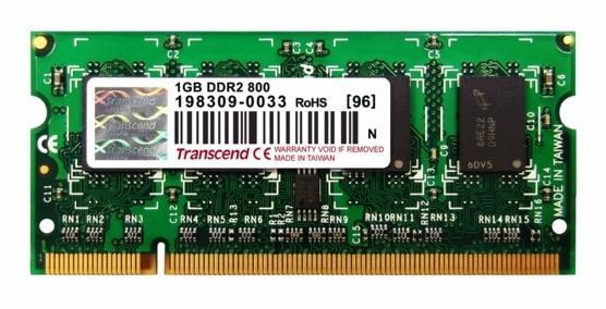 TS128MSQ64V8U Transcend 1GB PC2-6400 DDR2-800MHz non-ECC Unbuffered CL6 200-Pin SoDimm Single Rank Memory Module