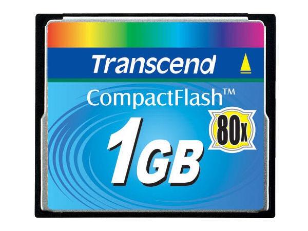 TS1GCF80 Transcend 1GB 80x Hi-Speed CompactFlash (CF) Memory Card