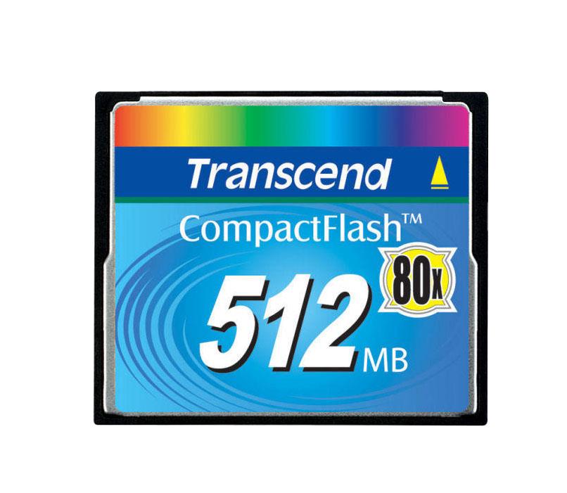 TS512MCF80 Transcend 512MB 80x Hi-Speed CompactFlash (CF) Memory Card (DMA Mode)