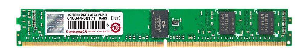 TS512MHR72V1HL Transcend 4GB PC4-17000 DDR4-2133MHz Registered ECC CL15 288-Pin DIMM 1.2V Very Low Profile (VLP) Single Rank Memory Module