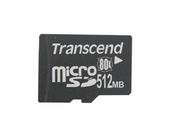 TS512MUSD80 Transcend 512MB 80x microSD Flash Memory Card