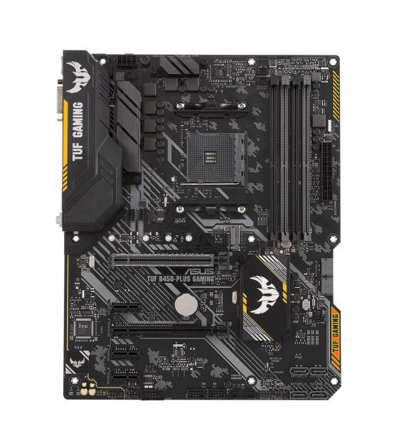 TUF B450-PLUS GAMING ASUS Socket AM4 AMD Ryzen 2 Generation/ AMD Ryzen 1st Generation Processors Support DDR4 4x DIMM 2x SATA 6.0Gb/s ATX Motherboard (Refurbished)