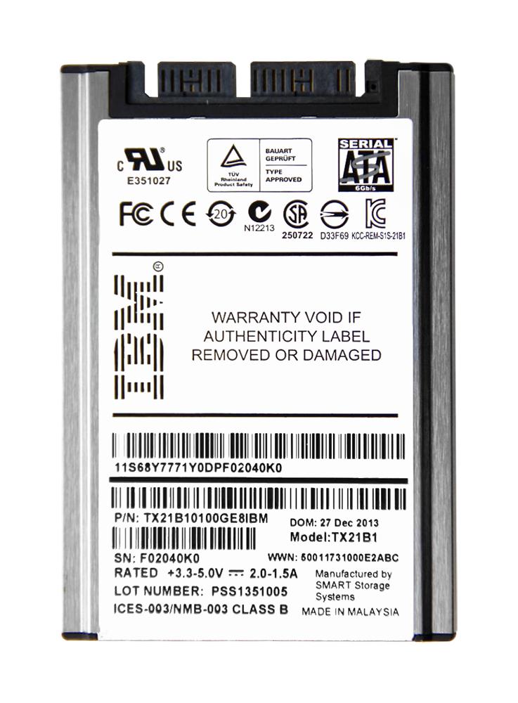 TX21B10100GE8IBM IBM 100GB eMLC SATA 6Gbps 1.8-inch Internal Solid State Drive (SSD)