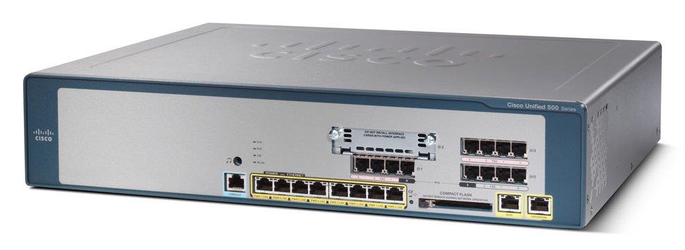 UC520-16U2BRIK9-RF Cisco UC520-16U-2BRI Unified Communication Chassis 8x 10/100Base-TX PoE LAN, 4 x FXS , 1 x 10/100Base-TX WAN, 2 x ISDN BRI , 1 x 10/100Base-TX 1 VIC , 1 CompactFlash (CF) Card (Refurbished)