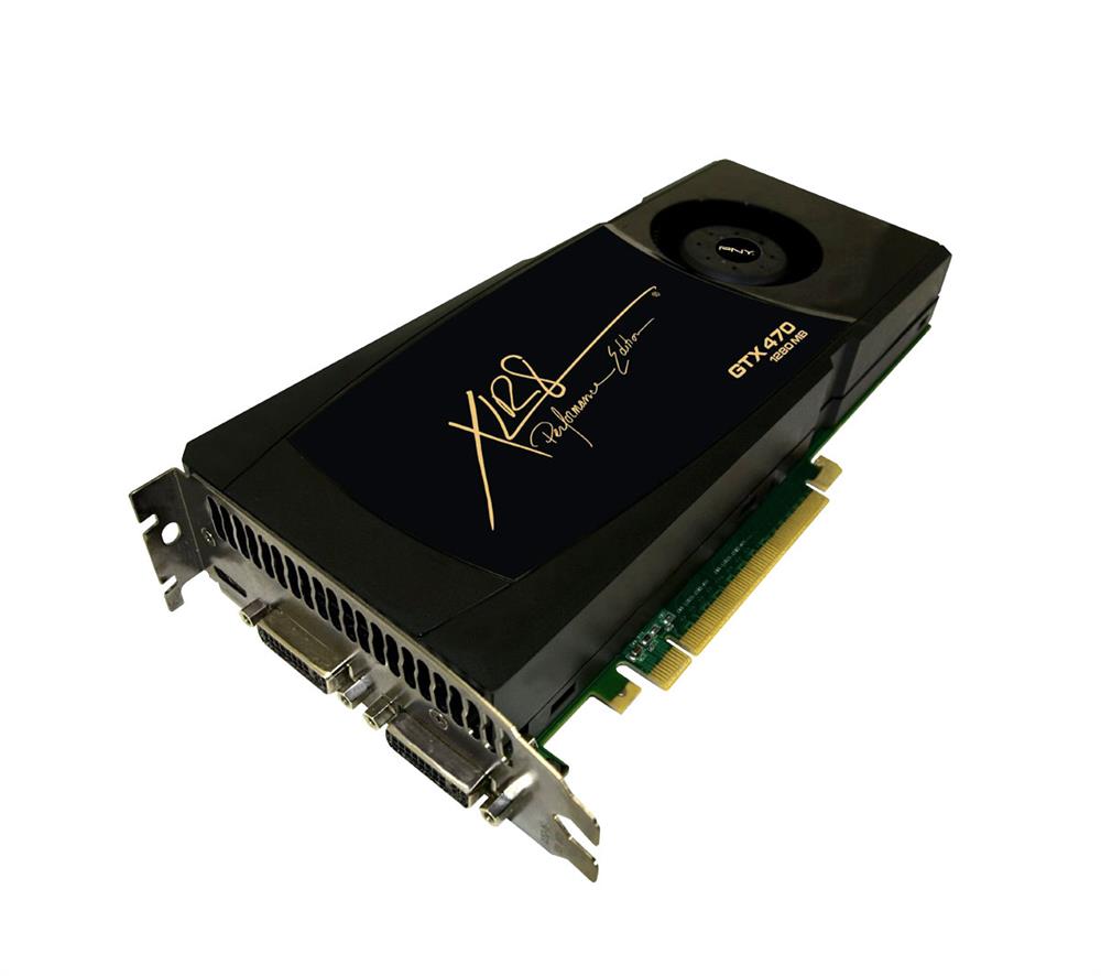 VCGGTX470XPB PNY GeForce GTX 470 1280MB 320-Bit GDDR5 PCI Express 2.0 x16 Dual DVI/ mini HDMI/ HDCP Ready/ SLI Support Video Graphics Card