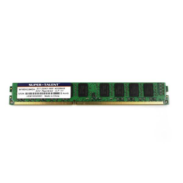 W160VEB4GH Super Talent 4GB PC3-12800 DDR3-1600MHz ECC Unbuffered CL11 240-Pin DIMM Very Low Profile (VLP) Memory Module