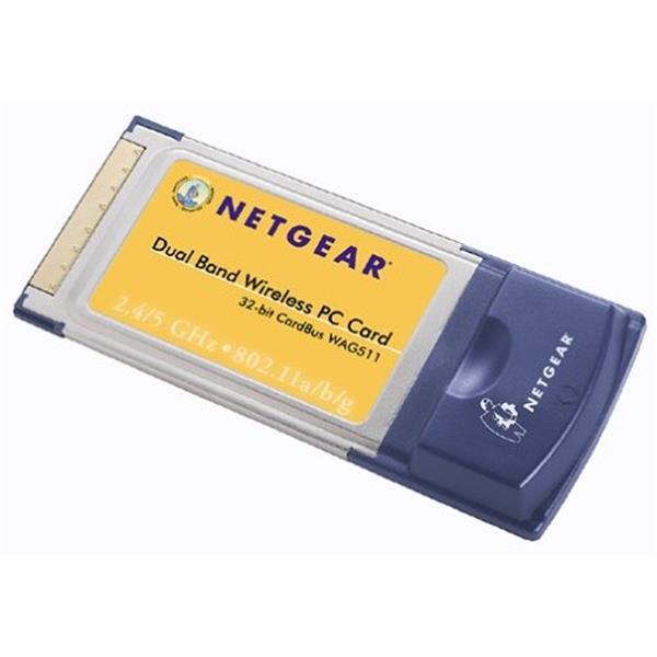 WAG511NA NetGear ProSafe Dual Band 32-bit 802.11a/b/g Wireless Network CardBus PC Card (Refurbished)