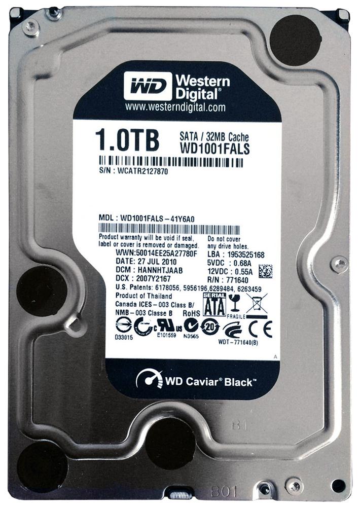 WD1001FALS Western Digital Caviar Black 1TB 7200RPM SATA 3Gbps 32MB Cache 3.5-inch Internal Hard Drive