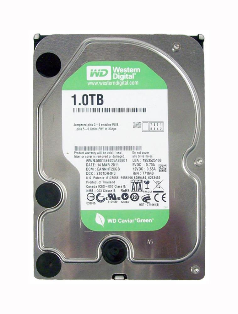 WD10EAVS-00D7B0 Western Digital Caviar Green 1TB 5400RPM SATA 3Gbps 8MB Cache 3.5-inch Internal Hard Drive