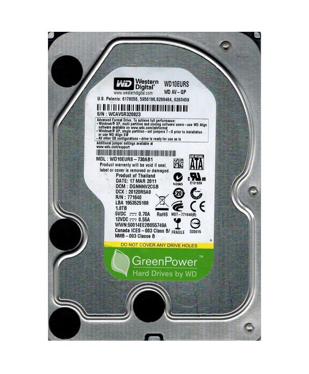 WD10EURS-730AB1 Western Digital AV-GP 1TB 5400RPM SATA 3Gbps 64MB Cache 3.5-inch Internal Hard Drive