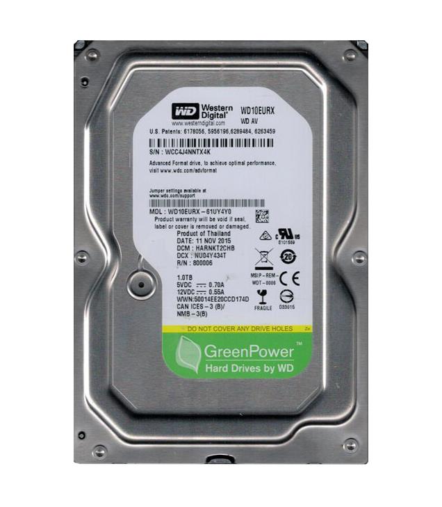 WD10EURX-61UY4YO Western Digital AV-GP 1TB 5400RPM SATA 6Gbps 64MB Cache 3.5-inch Internal Hard Drive