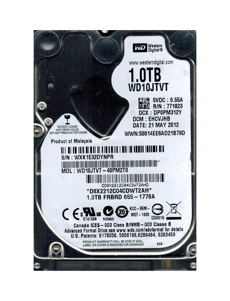 WD10JTVT-40PM2T0 Western Digital 1TB 5400RPM SATA 3Gbps 8MB Cache 2.5-inch Internal Hard Drive