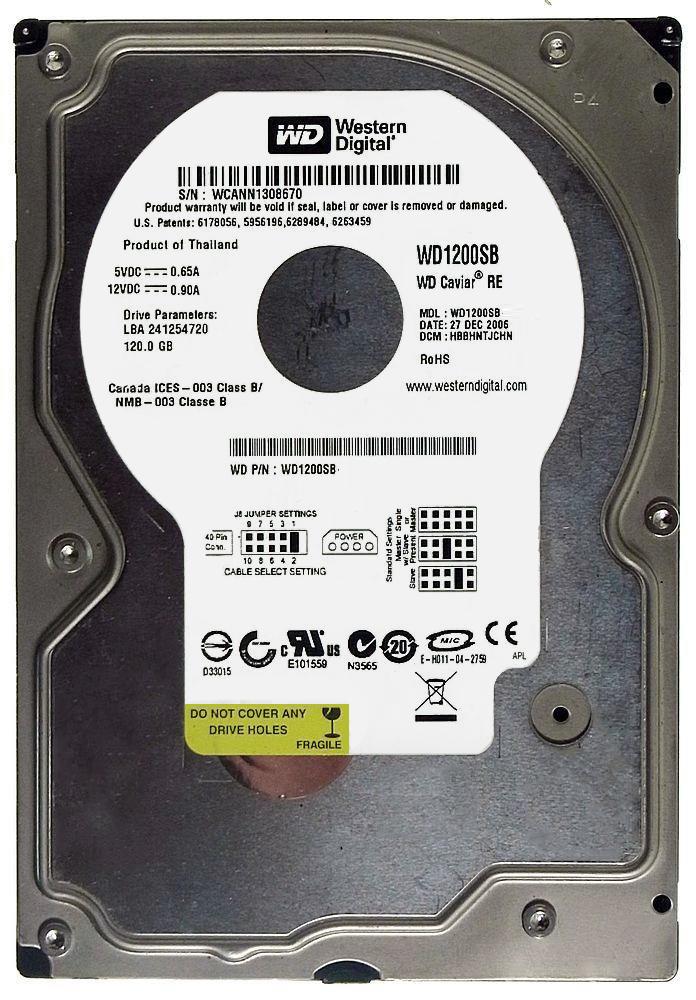 WD1200SB-01BA0 Western Digital 120GB Hard Disk Drive 7200Rpm