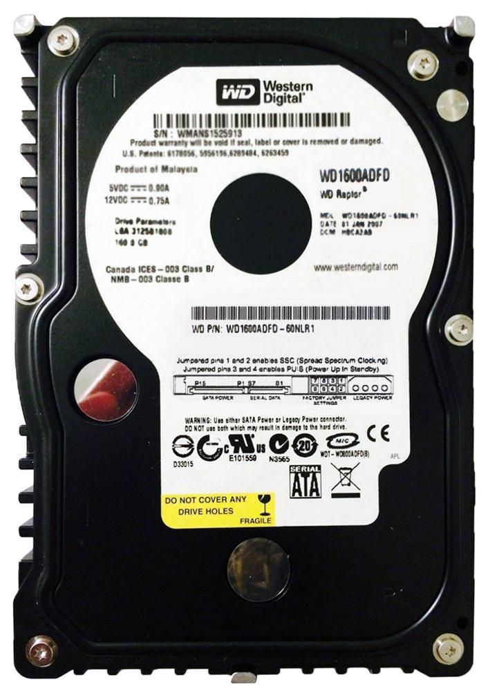 WD1600ADFD-60NLR1 Western Digital Raptor 160GB 10000RPM SATA 1.5Gbps 16MB Cache 3.5-inch Internal Hard Drive