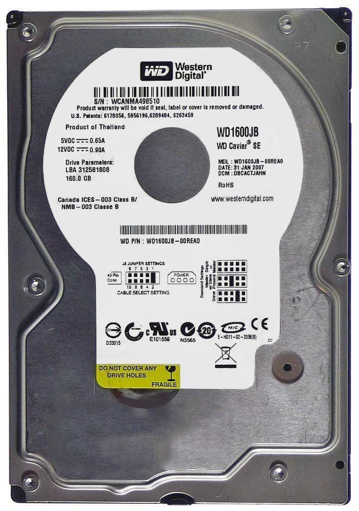 WD1600JB-00GVA0 Western Digital Caviar 160GB ATA/100 Hard Drive