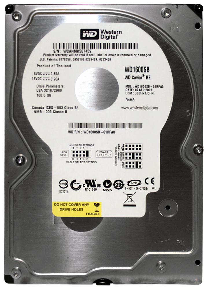 WD1600SB Western Digital RE 160GB 7200RPM ATA-100 8MB Cache 3.5-inch Internal Hard Drive
