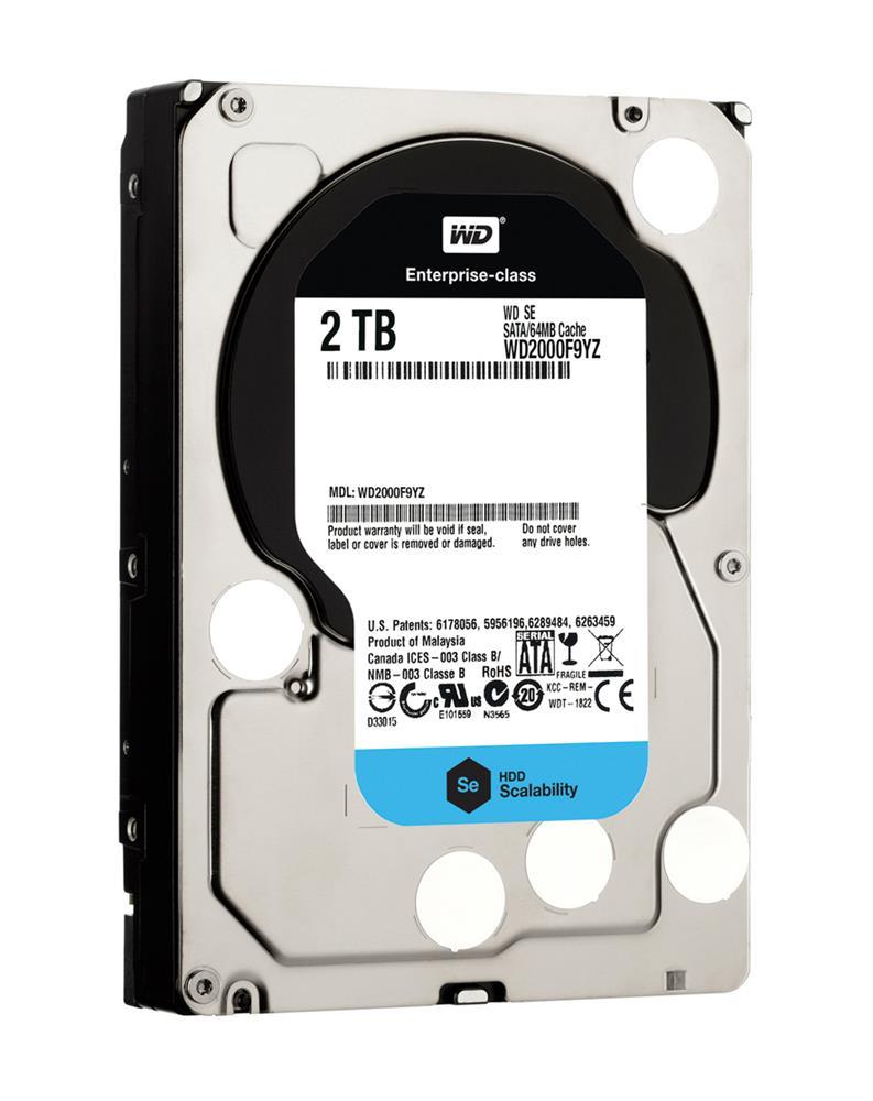 WD2000F9YZ-A1 Western Digital SE 2TB 7200RPM SATA 6Gbps 128MB Cache 3.5-inch Internal Hard Drive