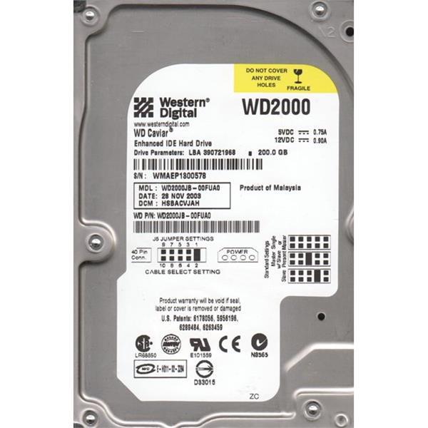 WD2000JB-00FUA0 Western Digital Caviar 200GB 7200RPM ATA-100 8MB Cache 3.5-inch Internal Hard Drive