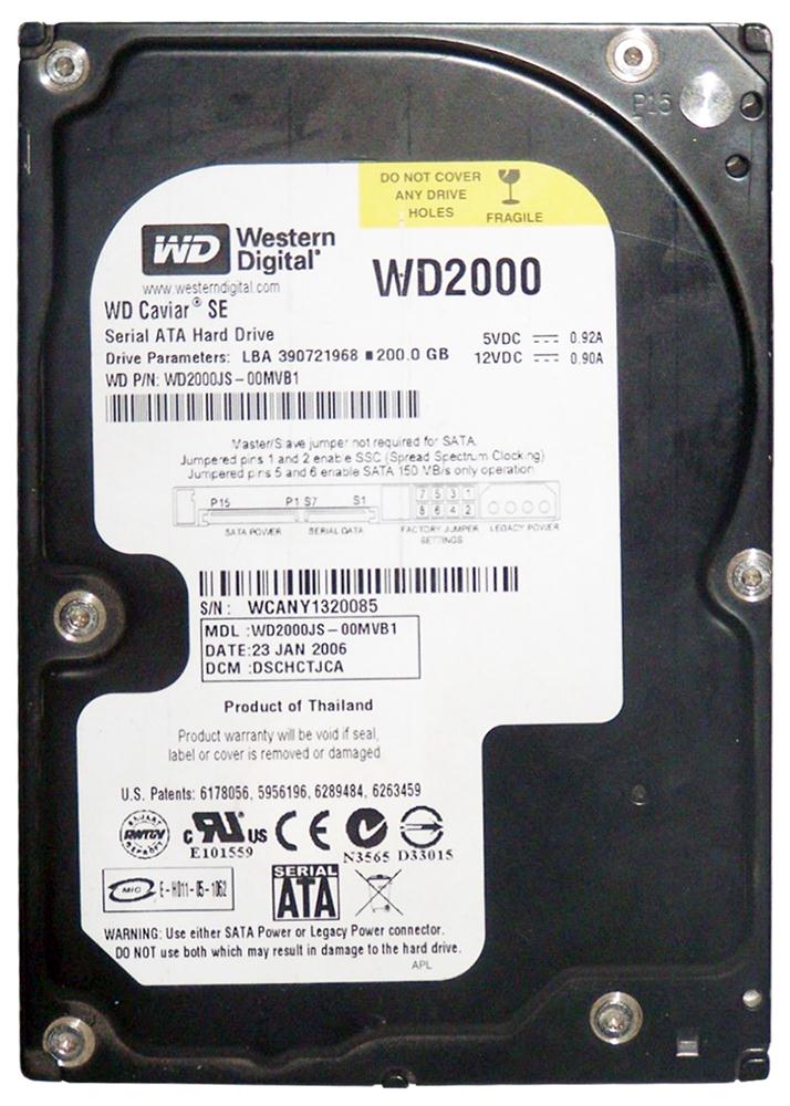WD2000JS-00MVB1 Western Digital Caviar Blue 200GB 7200RPM SATA 3Gbps 8MB Cache 3.5-inch Internal Hard Drive