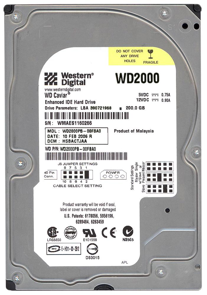 WD2000PB Western Digital Caviar SE 200GB 7200RPM ATA-100 8MB Cache 3.5-inch Internal Hard Drive