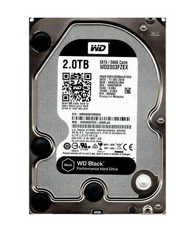 WD2003FZEX-OOSRLAO Western Digital Black 2TB 7200RPM SATA 6Gbps 64MB Cache 3.5-inch Internal Hard Drive
