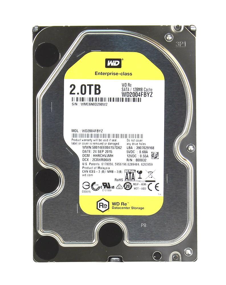 WD2004FBYZ-H7DA1B0 Western Digital Re 2TB 7200RPM SATA 6Gbps 128MB Cache 3.5-inch Internal Hard Drive