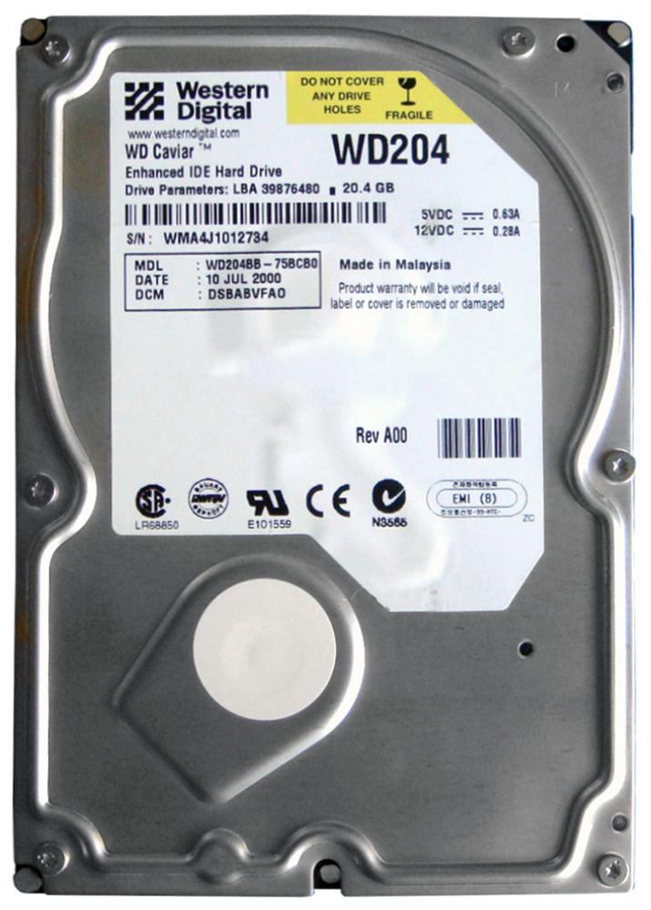 WD204BB Western Digital Caviar 20.4GB 7200RPM ATA-100 2MB Cache 3.5-inch Internal Hard Drive