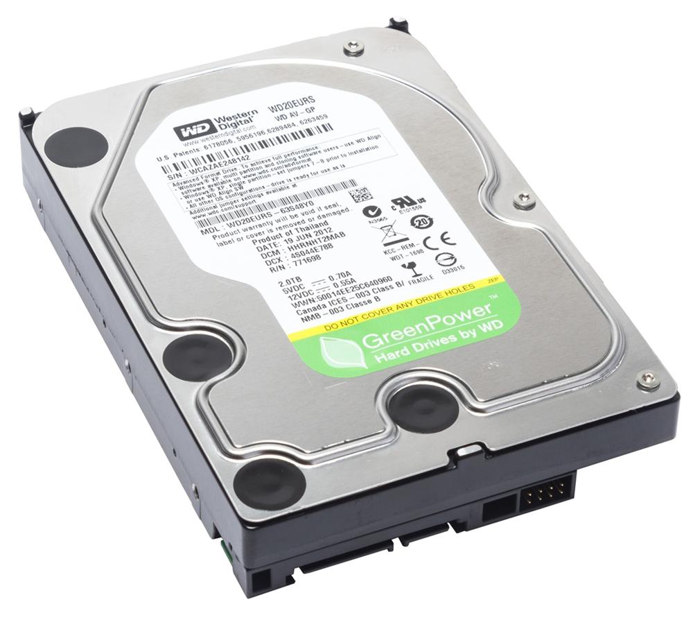 WD20EURS-63S48Y0 Western Digital AV-GP 2TB 5400RPM SATA 3Gbps 64MB Cache 3.5-inch Internal Hard Drive