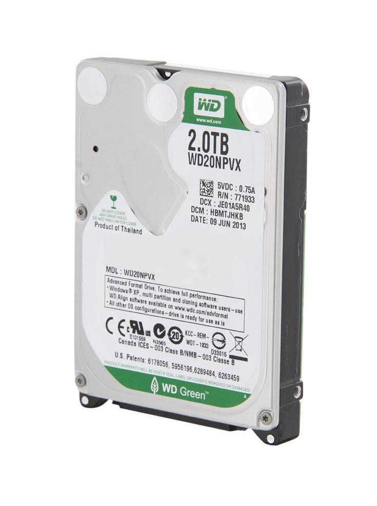 WD20NPVT-20PK Western Digital Green 2TB 5400RPM SATA 3Gbps 8MB Cache 2.5-inch Internal Hard Drive (20-Pack)
