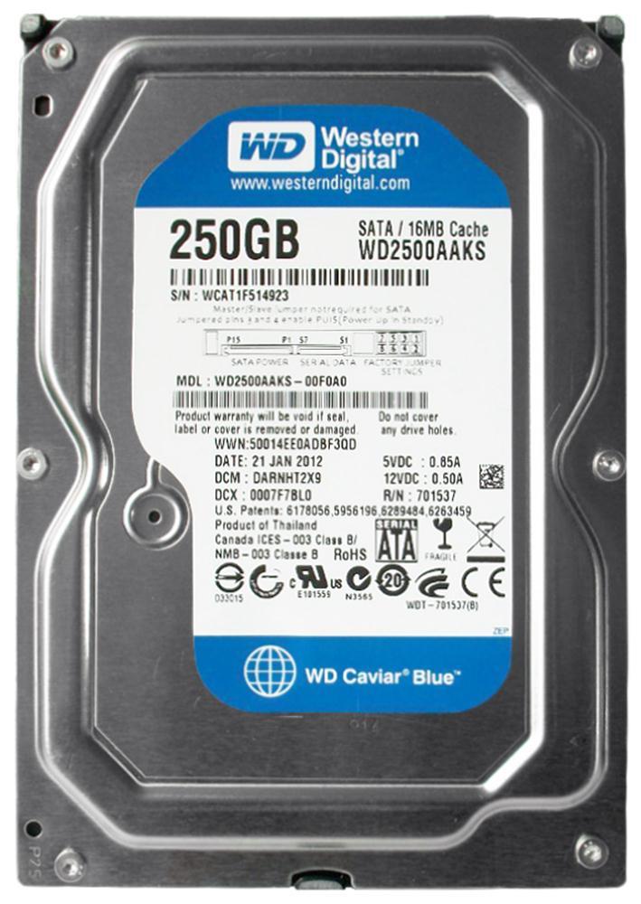 WD2500AAKS Western Digital Caviar Blue 250GB 7200RPM SATA 3Gbps 16MB Cache 3.5-inch Internal Hard Drive