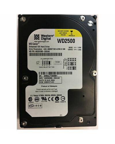 WD2500BB-OOGUAO Western Digital Caviar 250GB 7200RPM ATA-100 2MB Cache 3.5-inch Internal Hard Drive