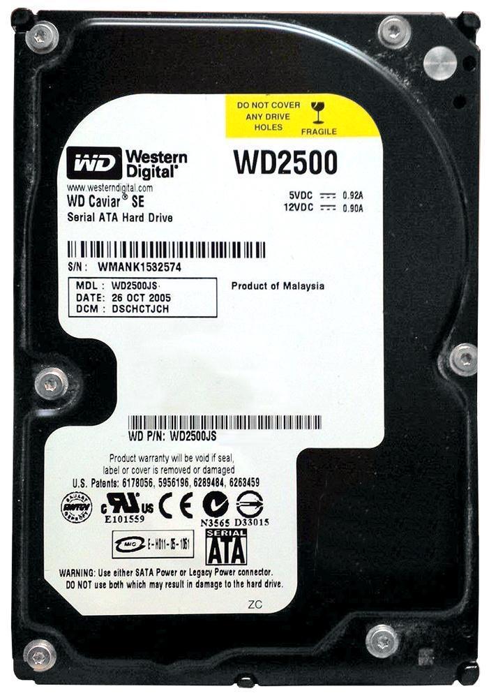 WD2500JS-40NG82 Western Digital Caviar Blue 250GB 7200RPM SATA 3Gbps 8MB Cache 3.5-inch Internal Hard Drive