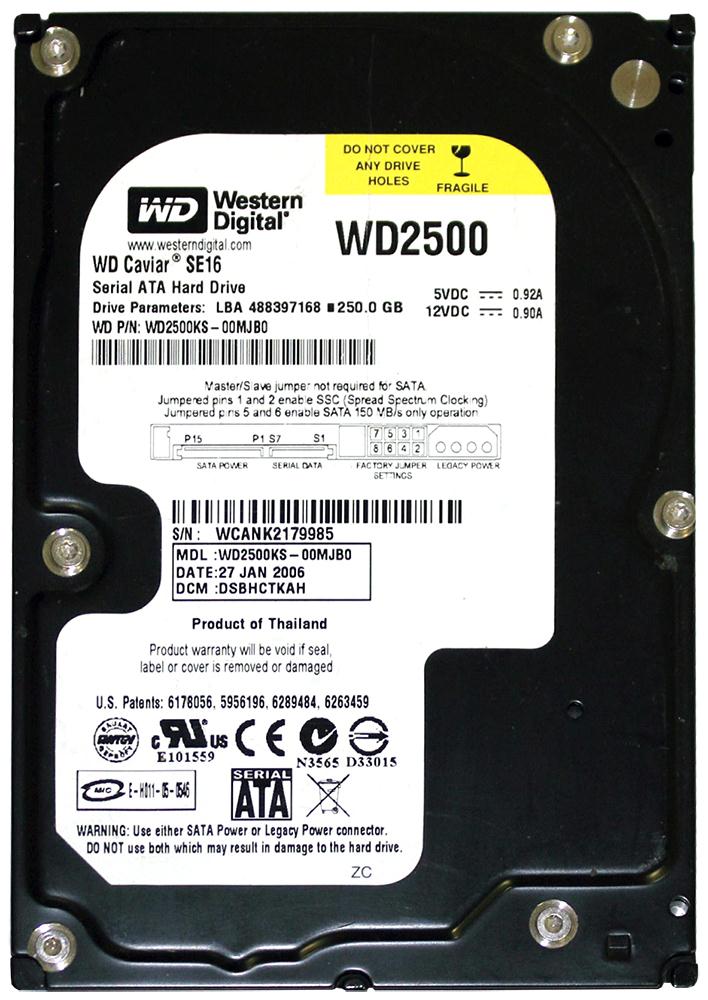 WD2500KS Western Digital Caviar 250GB 7200RPM SATA 3Gbps 16MB Cache 3.5-inch Internal Hard Drive