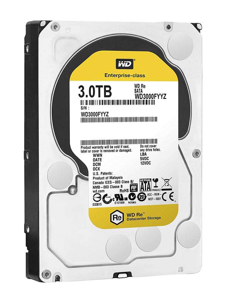 WD3000FYYZ-01UL1B3 Western Digital RE 3TB 7200RPM SATA 6Gbps 64MB Cache 3.5-inch Internal Hard Drive
