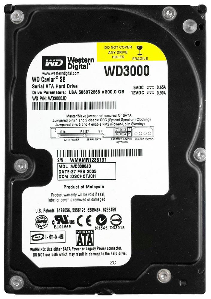 WD3000JD-55KLBO Western Digital Caviar SE 300GB 7200RPM SATA 1.5Gbps 8MB Cache 3.5-inch Internal Hard Drive