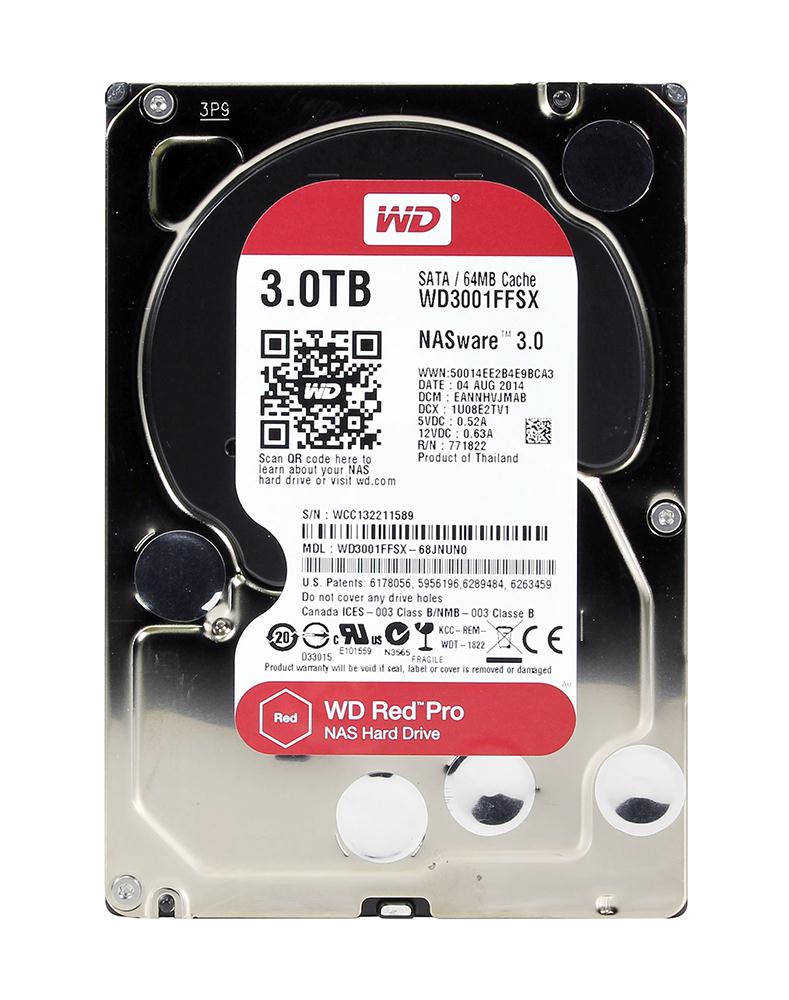 WD3001FFSX Western Digital Red Pro 3TB 7200RPM SATA 6Gbps 64MB Cache 3.5-inch Internal Hard Drive