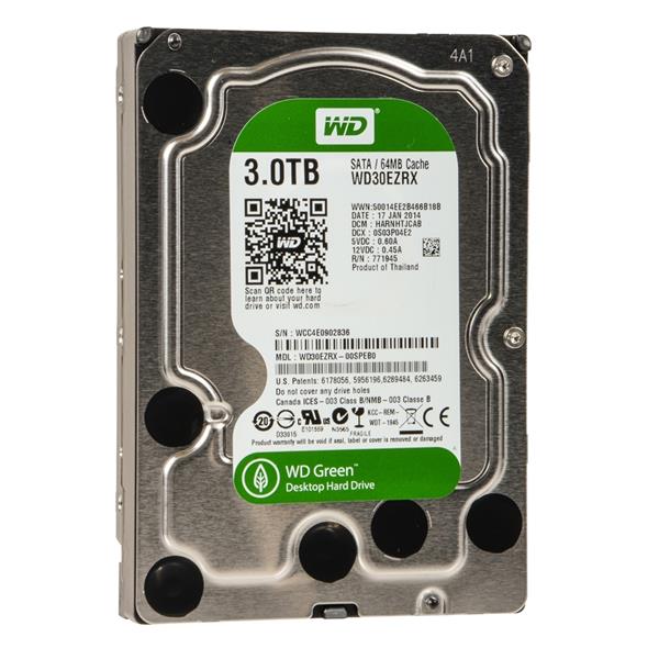 WD30EZRX-00SPEB0 Western Digital Caviar Green 3TB 5400RPM SATA 6Gbps 64MB Cache 3.5-inch Internal Hard Drive