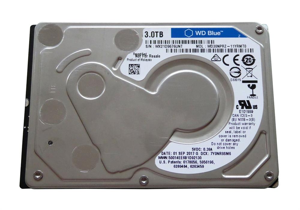 WD30NPRZ-11YRMTO Western Digital Blue 3TB 5400RPM SATA 6Gbps 64MB Cache 2.5-inch Internal Hard Drive