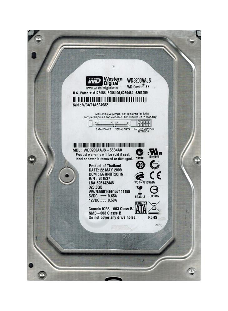 WD3200AAJS-56B4A0 Western Digital Caviar 320GB SATA 3.0 Gbps Hard Drive