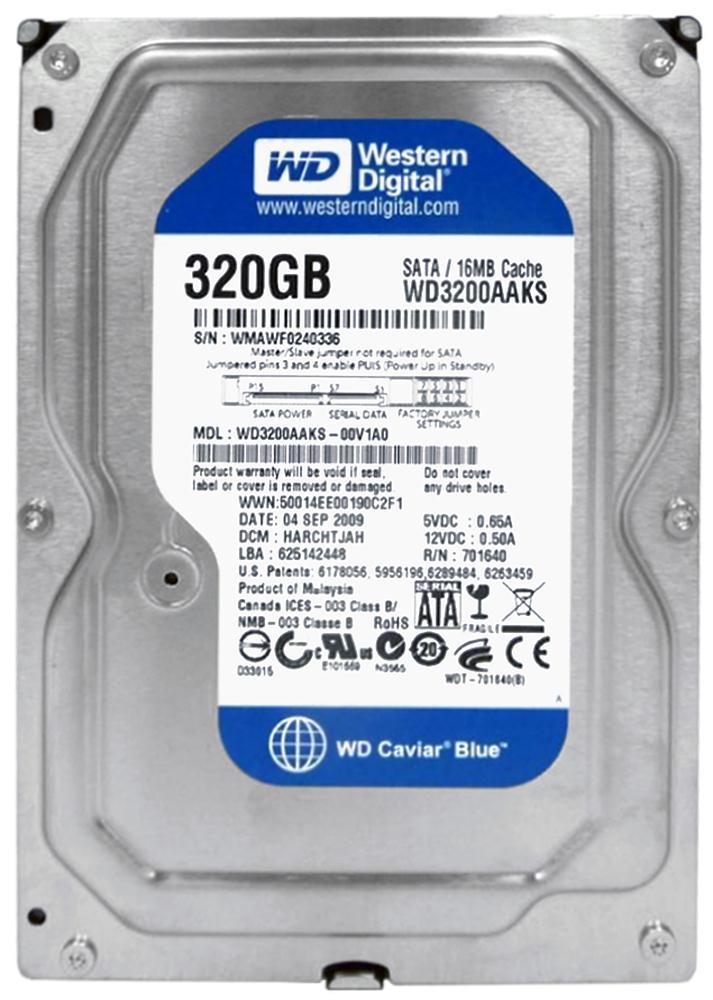 WD3200AAKS Western Digital Caviar Blue 320GB 7200RPM SATA 3Gbps 16MB Cache 3.5-inch Internal Hard Drive