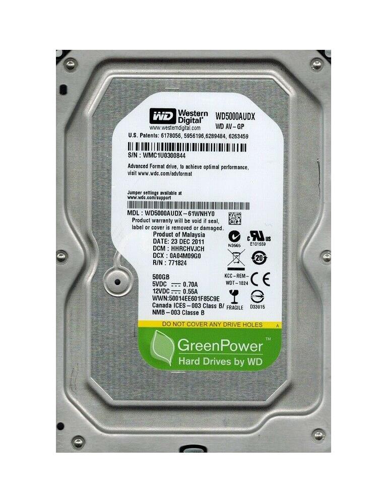 WD3200AUDX-61WNHY0 Western Digital AV-GP 320GB 5400RPM SATA 6Gbps 32MB Cache 3.5-inch Internal Hard Drive