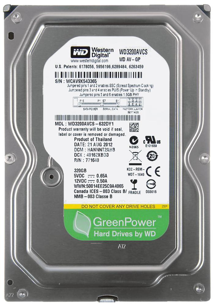 WD3200AVCS-632DY1 Western Digital AV-GP 320GB 5400RPM SATA 3Gbps 16MB Cache 3.5-inch Internal Hard Drive
